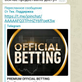 Жалоба на OFFICIAL BETTING ? КОМАНДА ПРОФЕССИОНАЛОВ фото 1