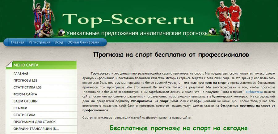 Внешний вид сайта top-score.ru