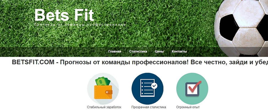 Внешний вид сайта Betsfit.com