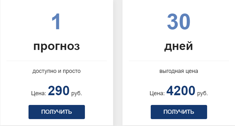 Цены сайта stavka-dnya.ru