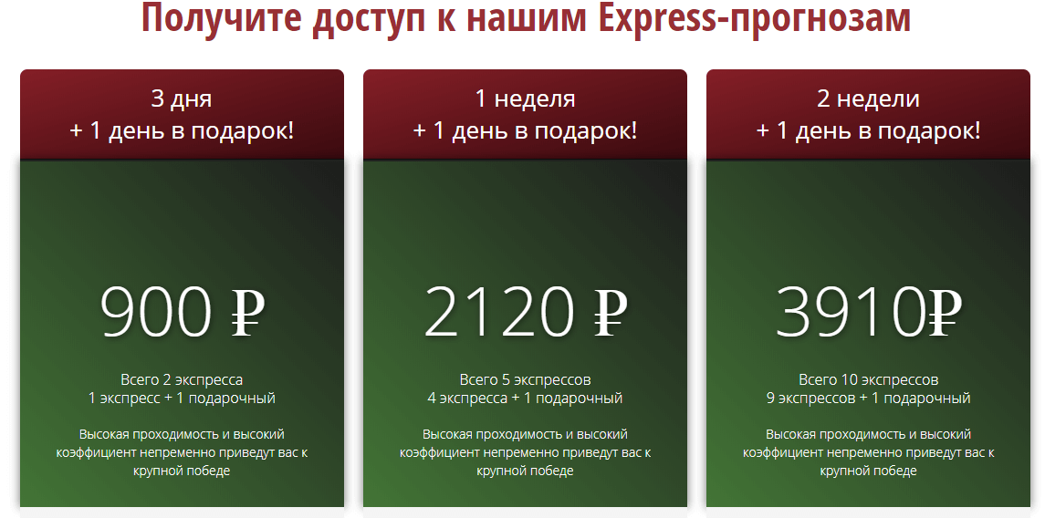 Цены экспрессов