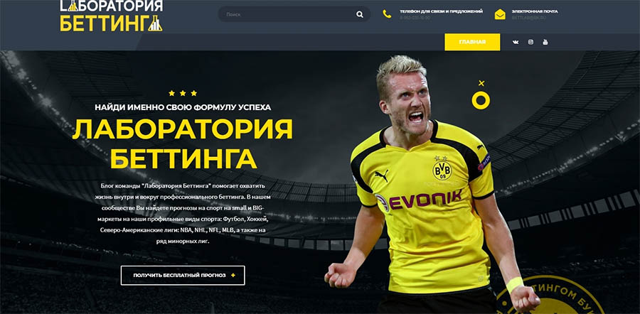 Внешний вид сайта a-bettlab.ru