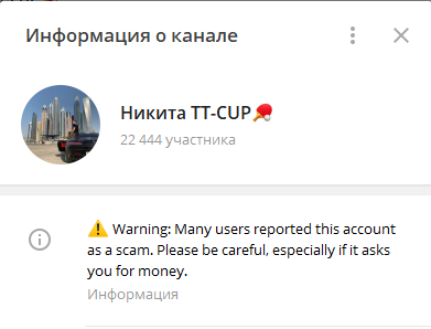 Никита tt-cup Scam
