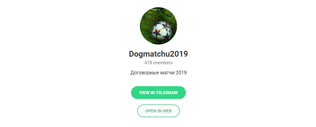 Внешний вид телеграм канала Dogmatchu2019