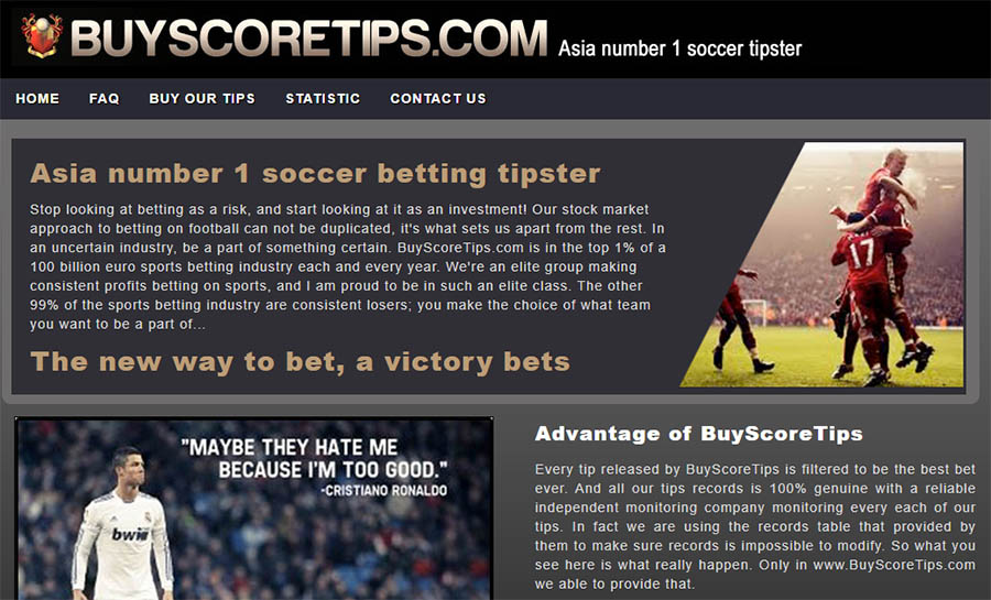 Внешний вид сайта buyscoretips.com