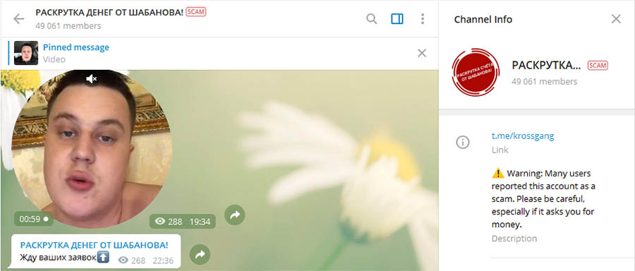 Внешний вид телеграм канала Раскрутка денег от Шабанова