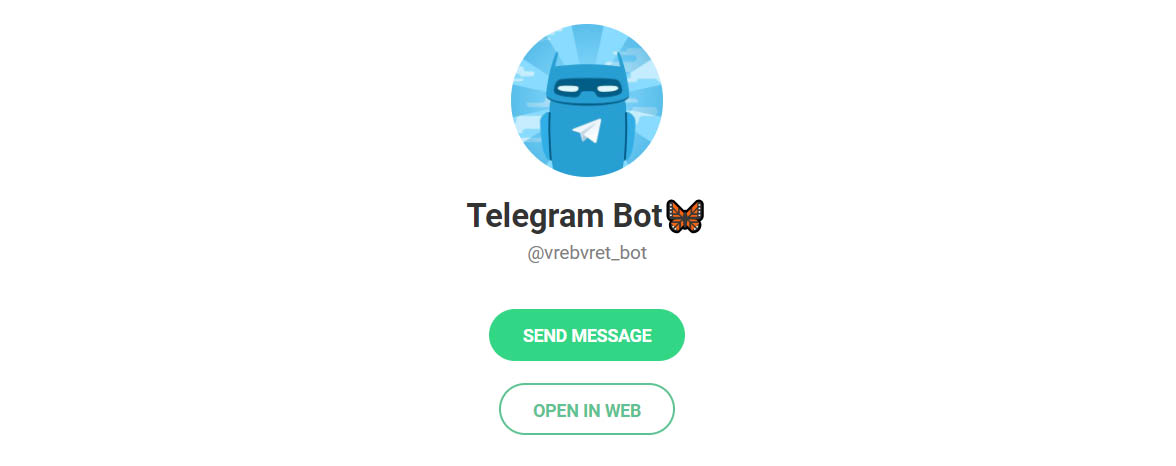 Внешний вид телеграм бота vrebvret_bot