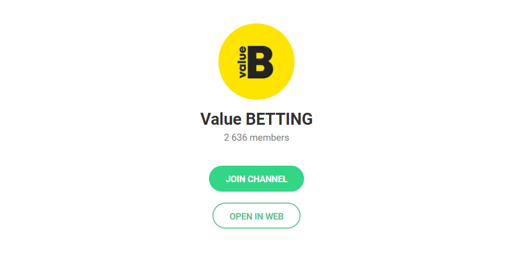 Внешний вид телеграм канала Value Betting