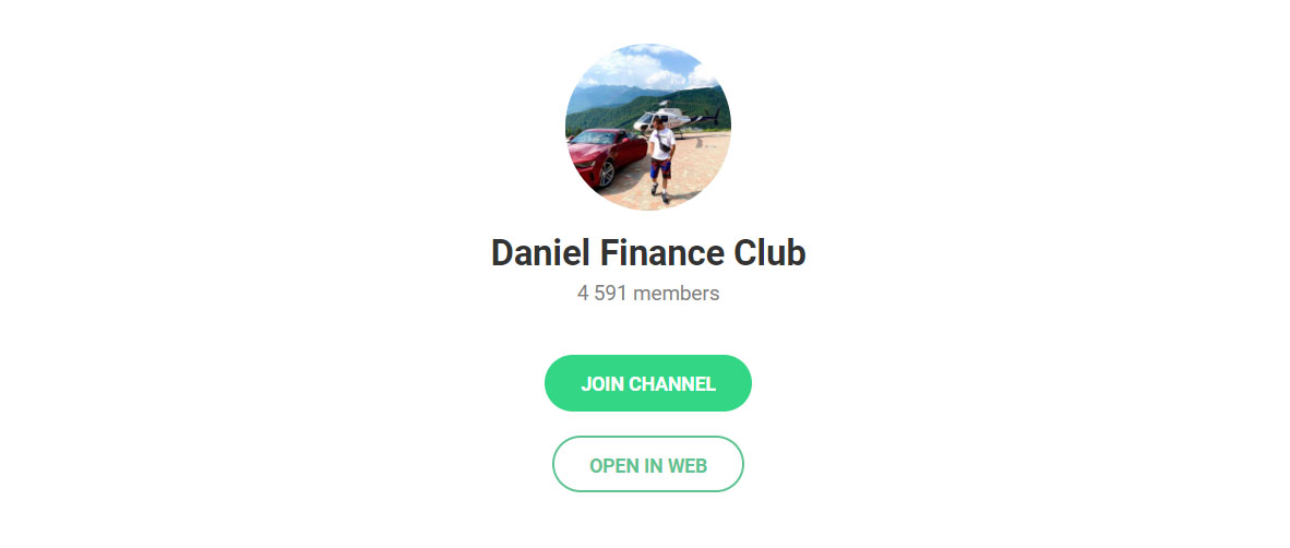 Внешний вид телеграм канала Daniel Finance Club