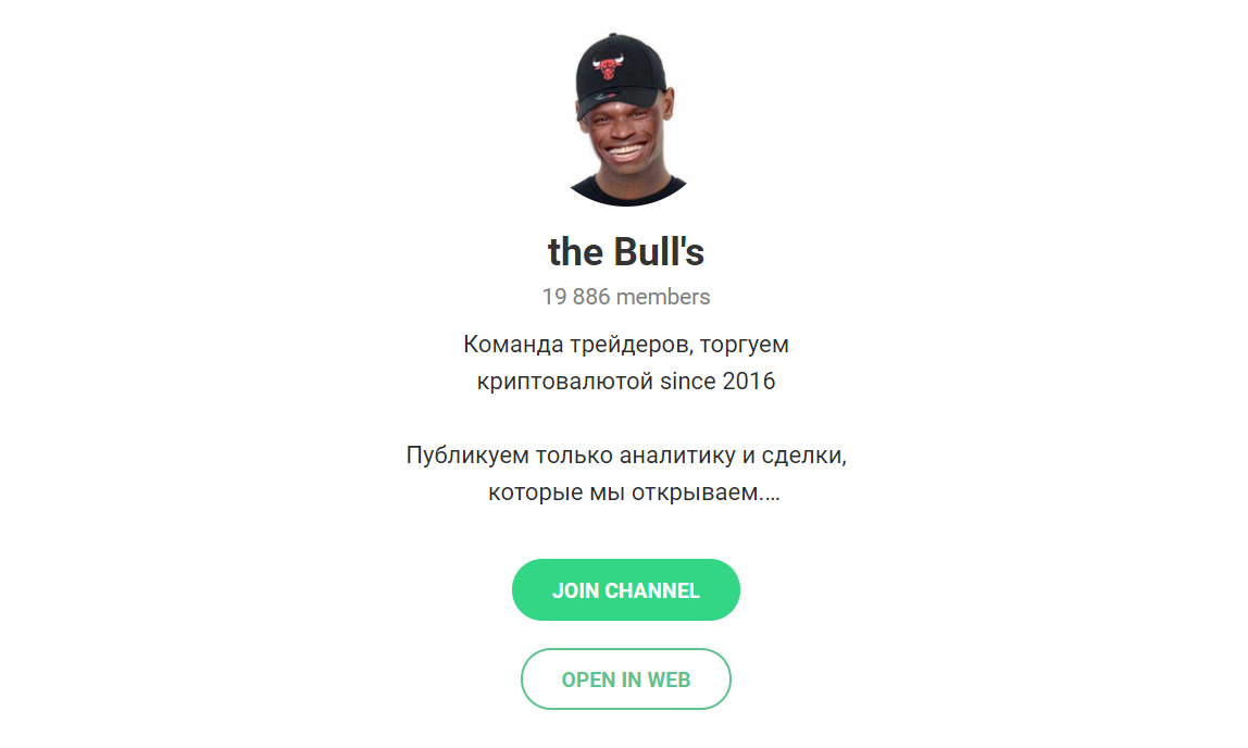 Внешний вид телеграм канала The Bull’s