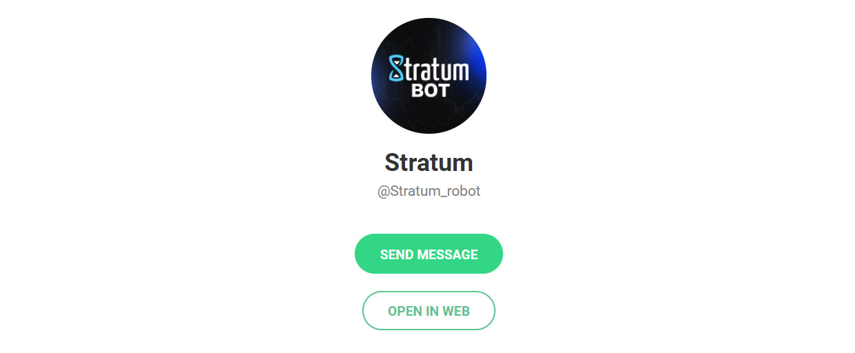 Внешний вид телеграм канала Stratum Robot