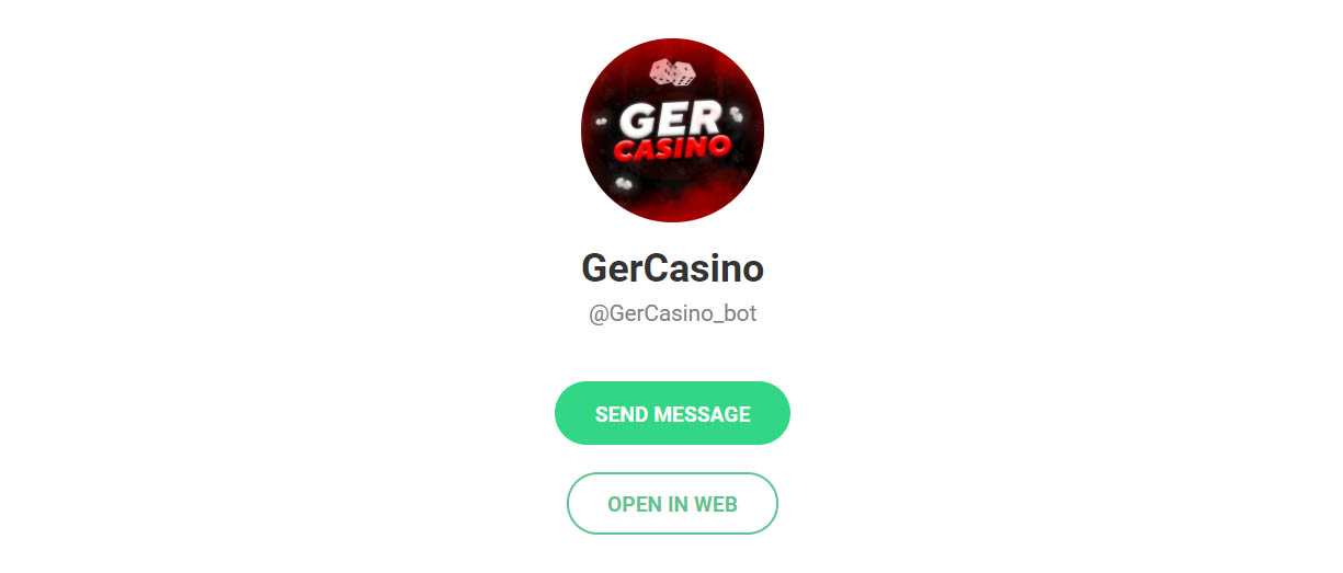 Внешний вид телеграм бота GerCasino