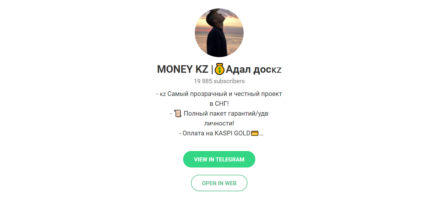 Внешний вид телеграм канала Money KZ | Адал Дос