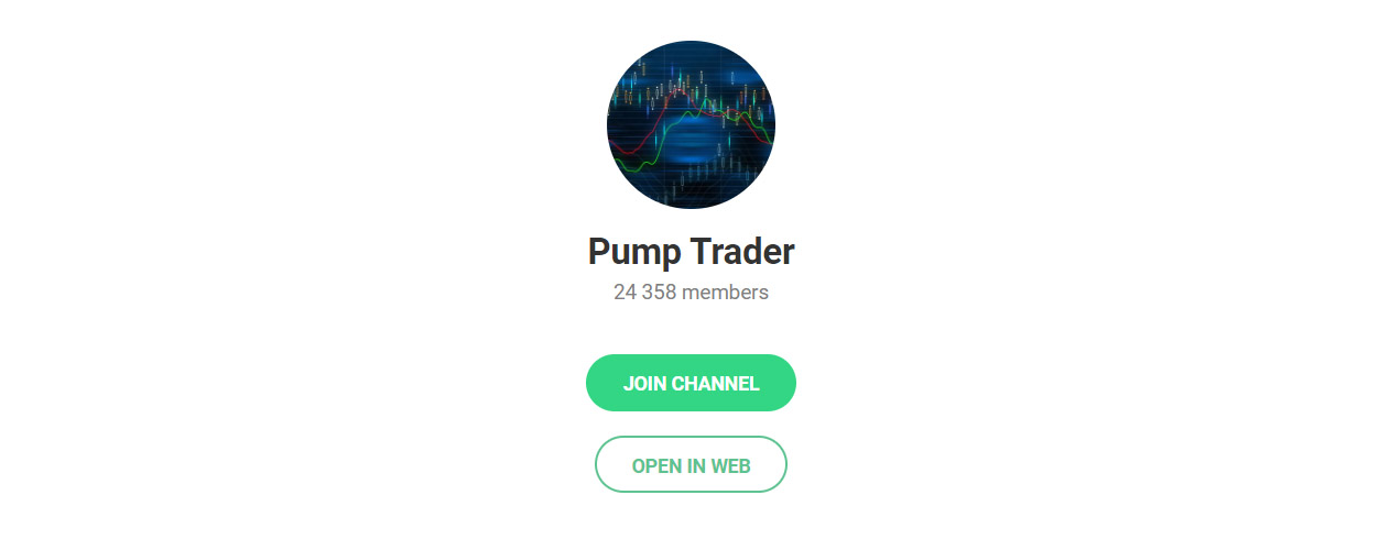 Внешний вид телеграм канала Pump Trader