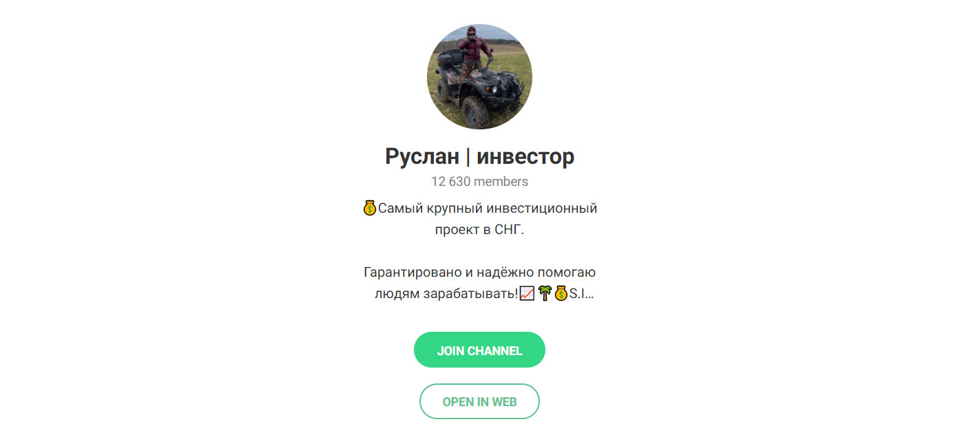 Внешний вид телеграм канала Руслан Романов | инвестор