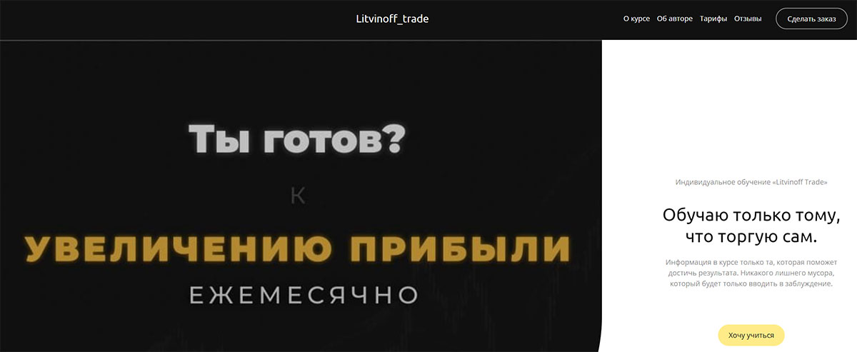 Внешний вид сайта litvinoff tb ru