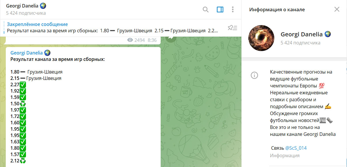 Внешний вид телеграм канала Georgi Danelia