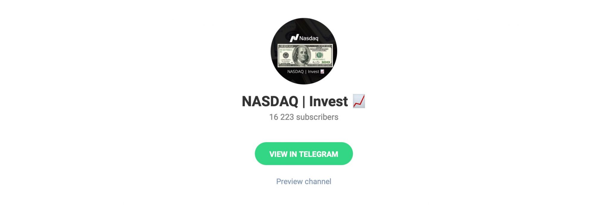 Внешний вид телеграм канала NASDAQ | Invest