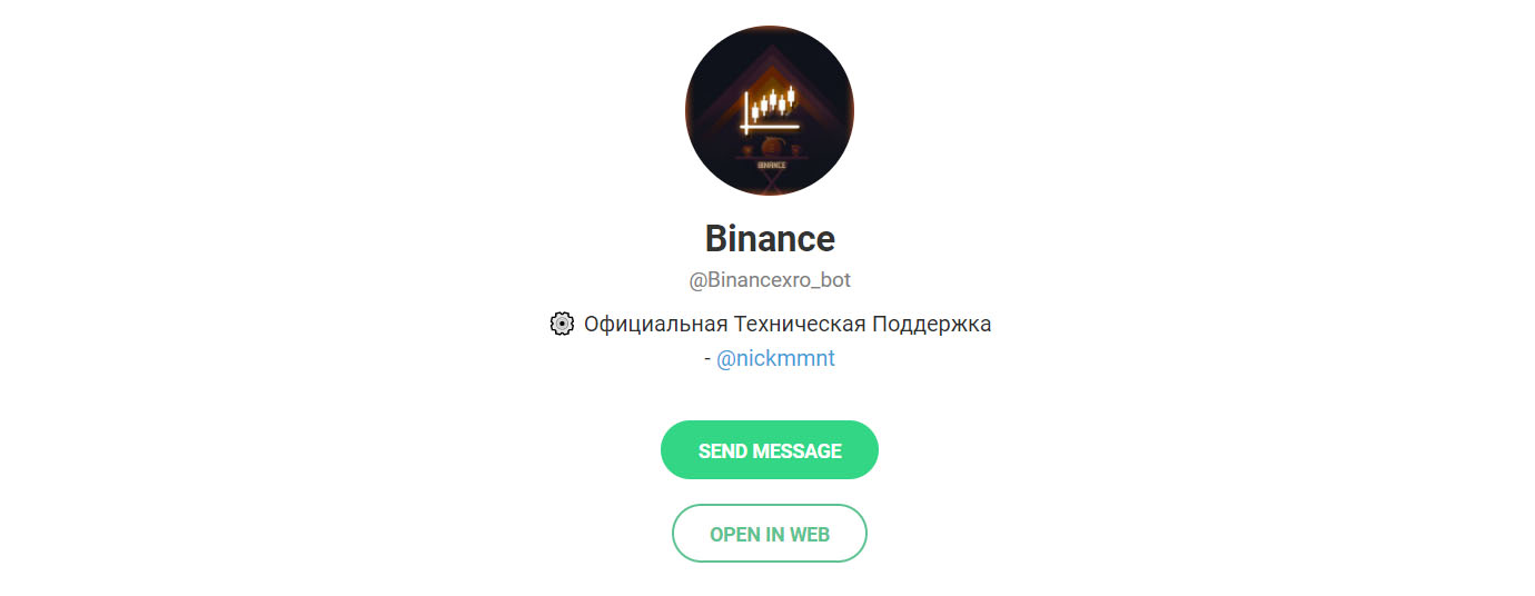 Внешний вид телеграм бота Binancexro Bot