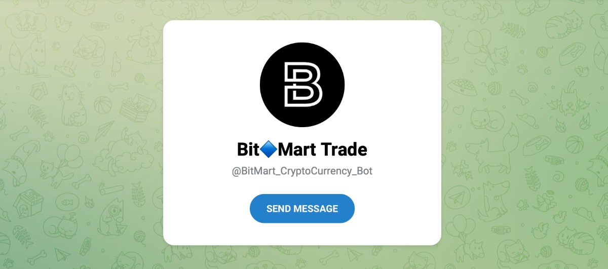 Внешний вид телеграм бота BitMart Trade