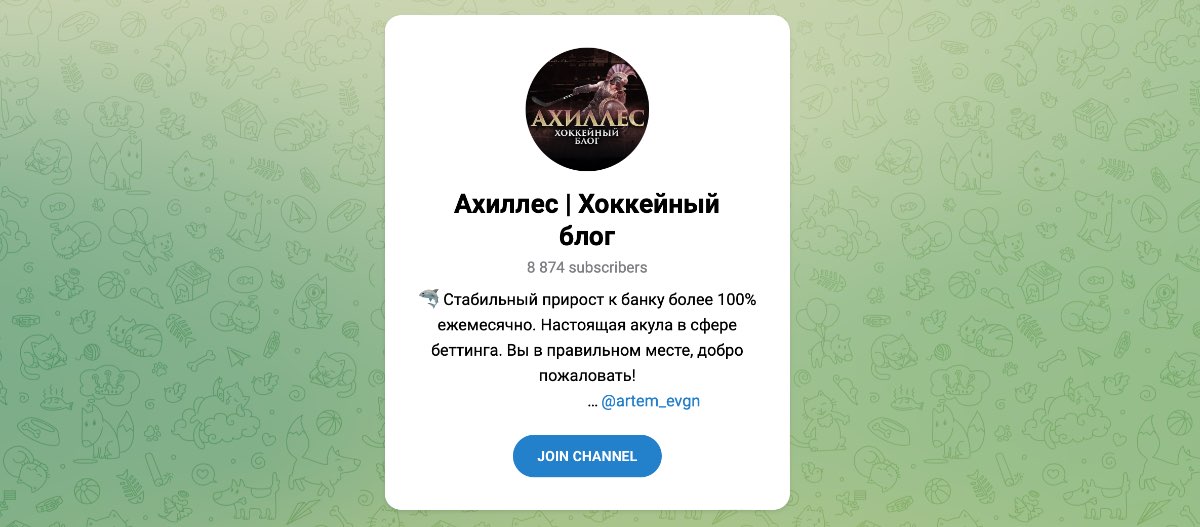 Внешний вид телеграм канала Ахиллес | Хоккейный блог Внешний вид телеграм канала Ахиллес | Хоккейный блог