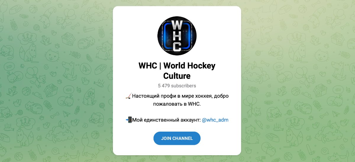 Внешний вид телеграм канала World Hockey Culture