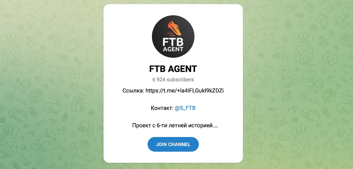 Внешний вид телеграм канала FTB AGENT
