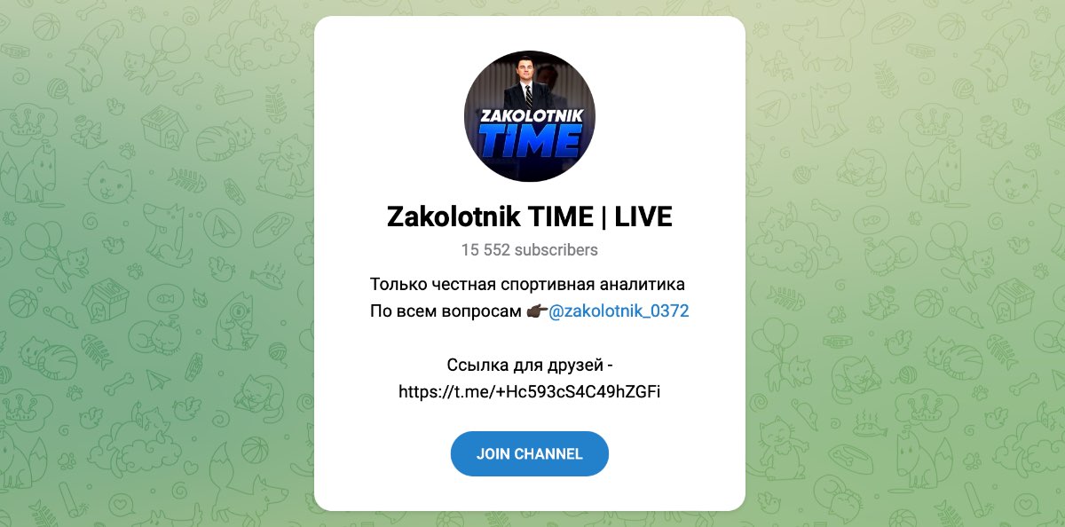 Внешний вид телеграм канала Zakolotnik TIME | LIVE