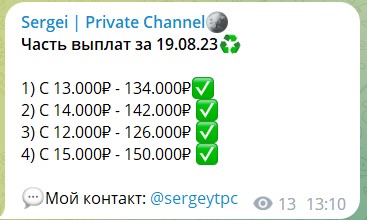Раскрутка на канале Telegram Sergei Private Channel