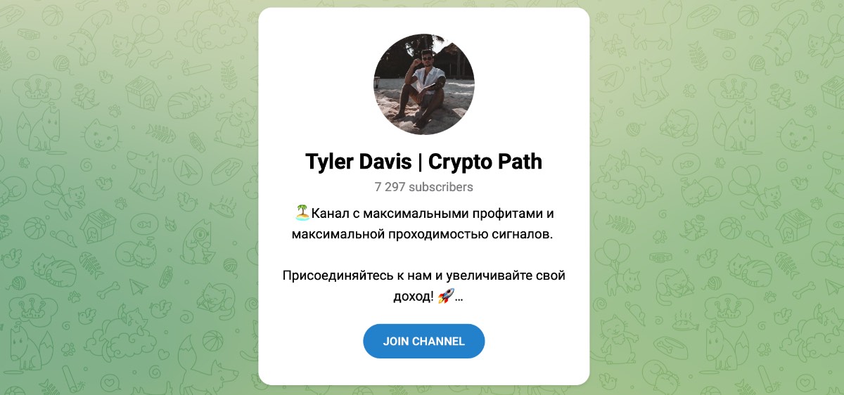 Внешний вид телеграм канала Tyler Davis | Crypto Path