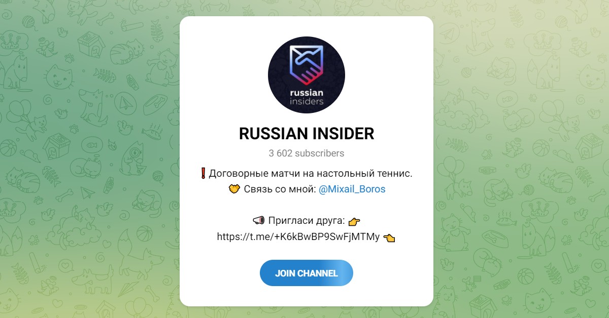 Внешний вид телеграм канала Russian Insider