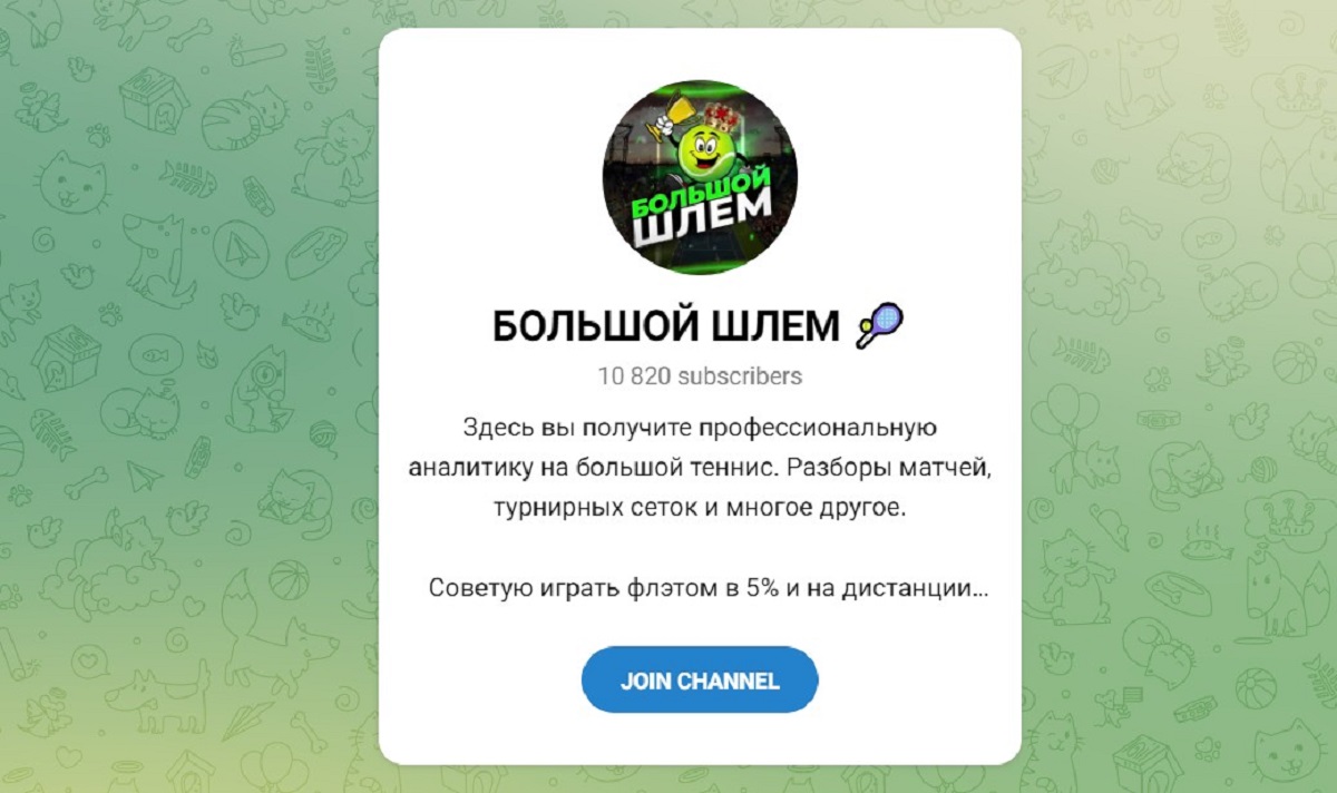 Обзор канала Telegram Большой шлем – отзывы о Богдане @Bogdan_Tennis