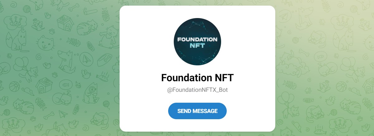 Внешний вид телеграм канала Foundation NFT