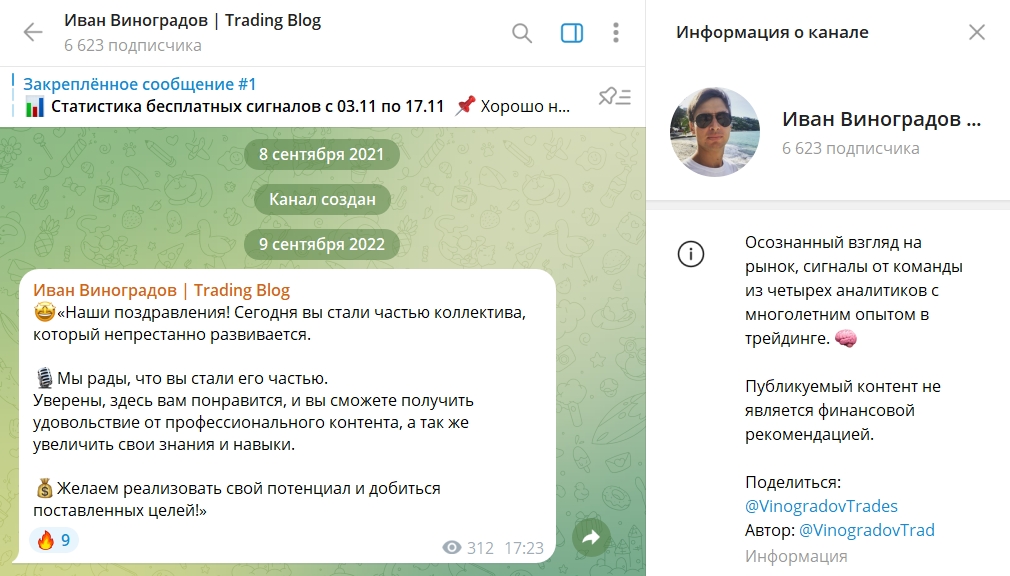 Информация о канале Телеграм Иван Виноградов