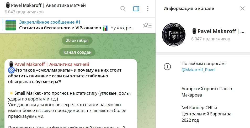 Что известно о канале в телеграме Павел Макаров