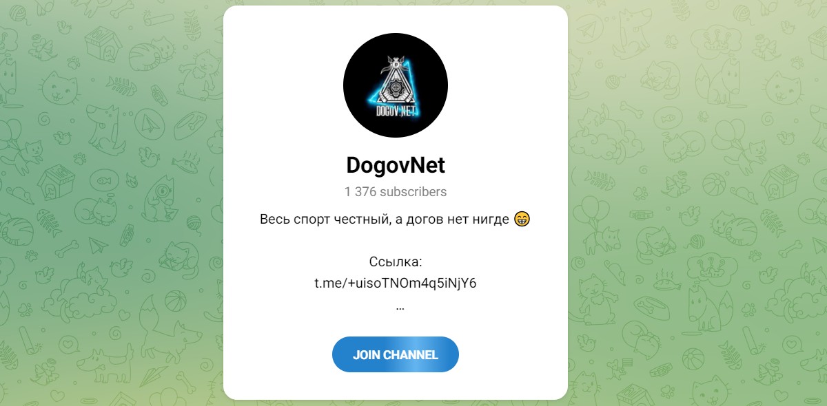 Внешний вид телеграм канала DogovNet