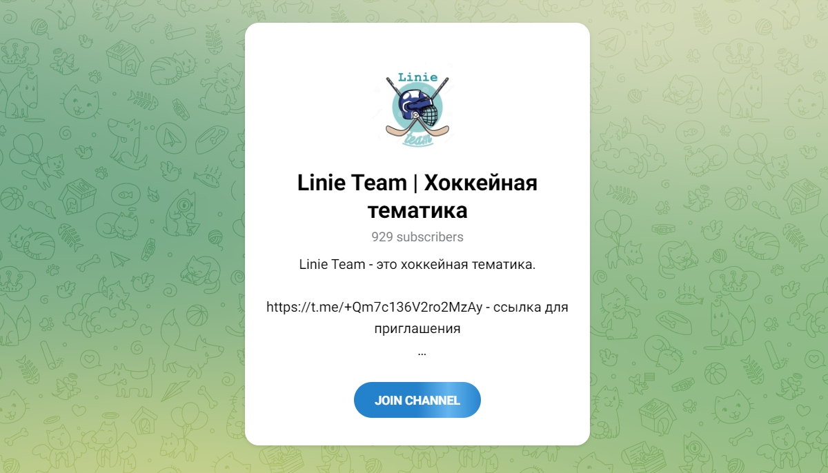 Внешний вид телеграм канала Linie Team