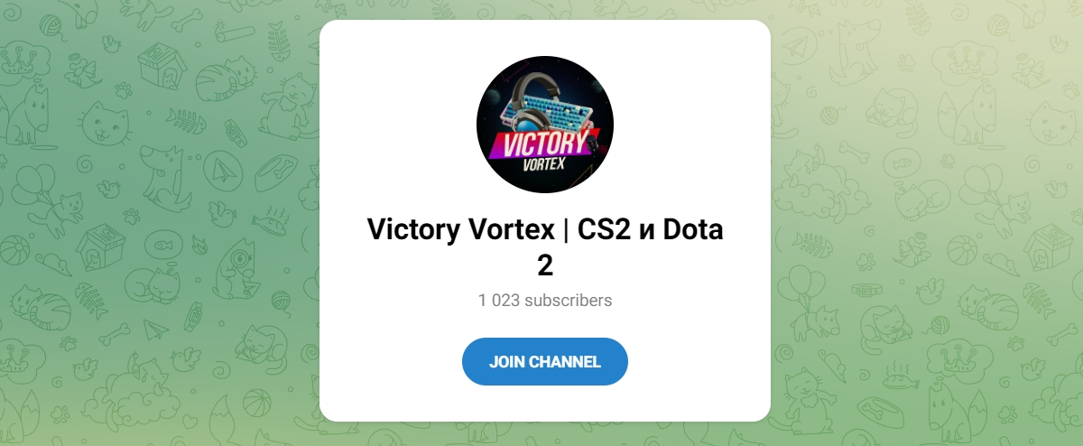 Внешний вид телеграм канала Victory Vortex