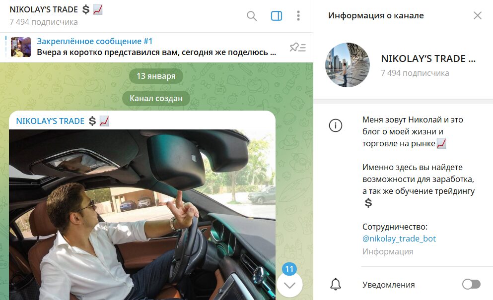 Вводная информация по каналу в телеграме NIKOLAY‘S TRADE