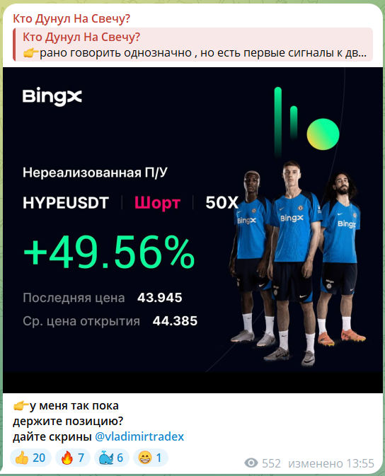 Бесплатный прогноз на канале ТГ Кто дунул на свечу
