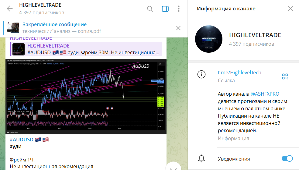 Что известно о канале в телеграмме HIGHLEVELTRADE