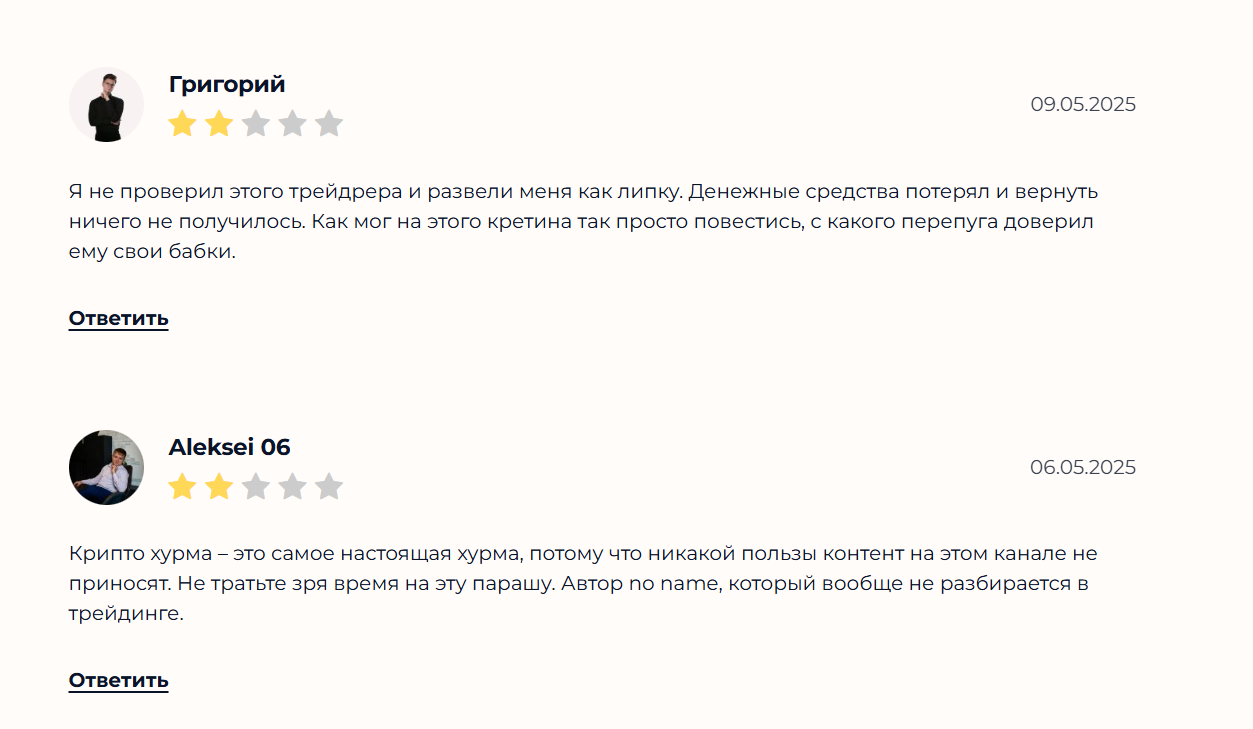 Отзывы о канале в телеграме crypter hurma с сигналами
