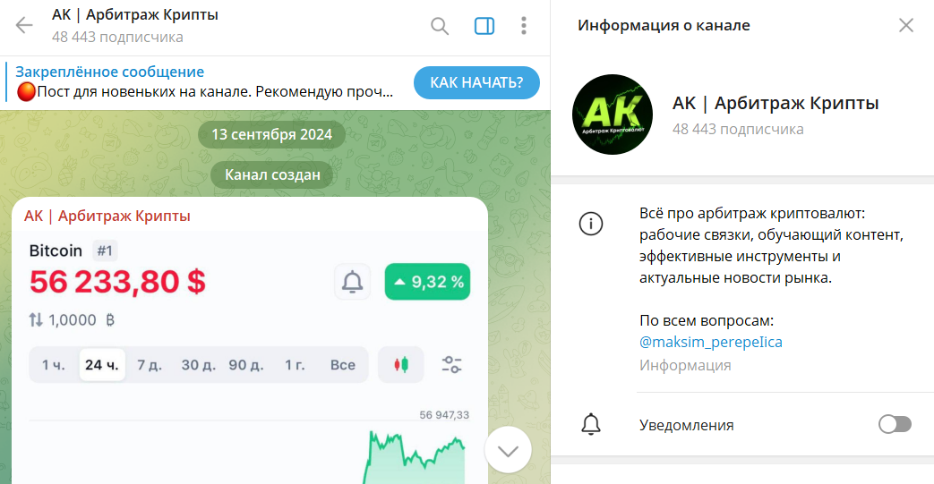 Общие сведения по каналу трейдера Максима Перепелицы