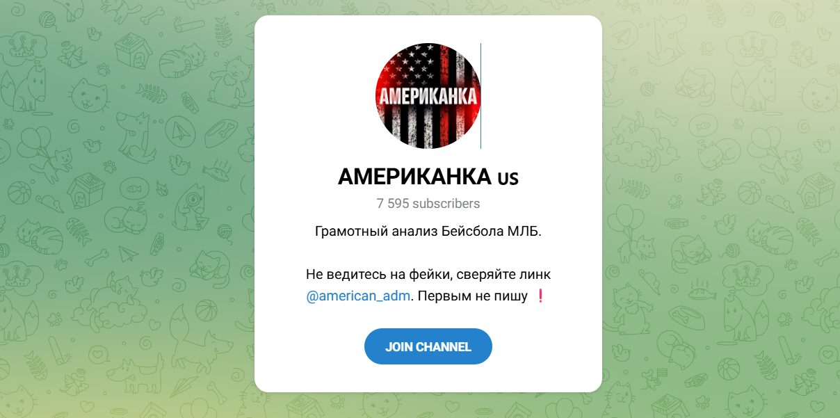 Внешний вид телеграм канала Американка Внешний вид телеграм канала Американка