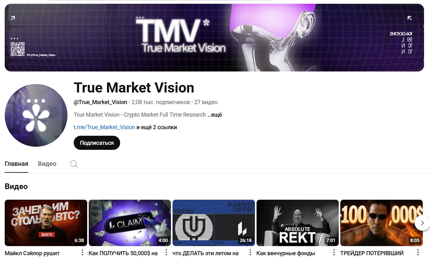 Обзор канала Ютуб Market Vision с роликами