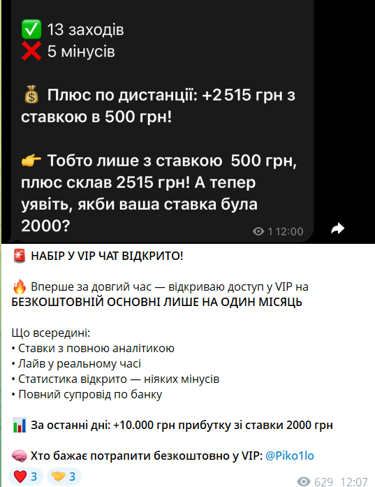 Платная подписка на закрытый канал Футбольна статистика