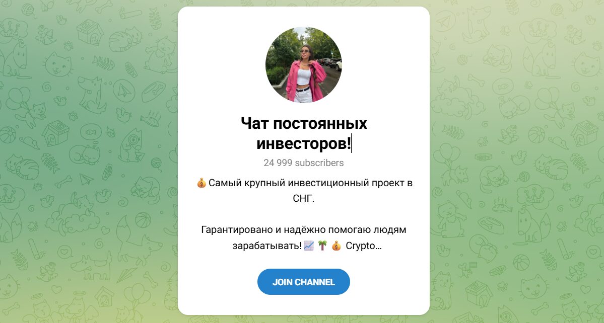 Внешний вид телеграм канала Чат постоянных инвесторов Внешний вид телеграм канала Чат постоянных инвесторов