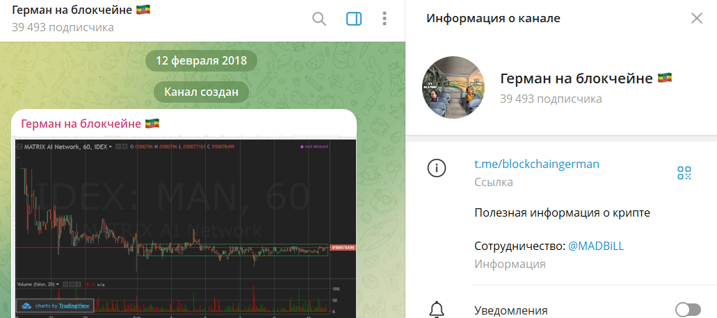 Общая информация по каналу ТГ Герман на блокчейне
