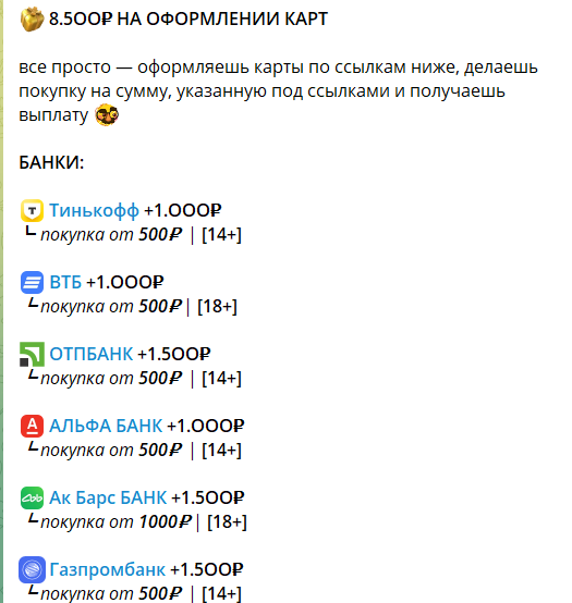 Оформление новых карт на канале ТГ Схемы на завтрак