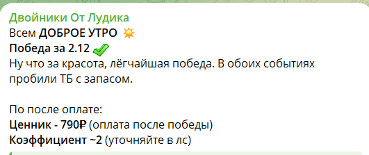 Платные экспрессы на канале в телеграме Двойники от Лудика